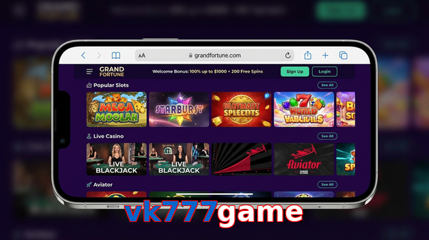 Main screen of Vk777game ios page for PK players